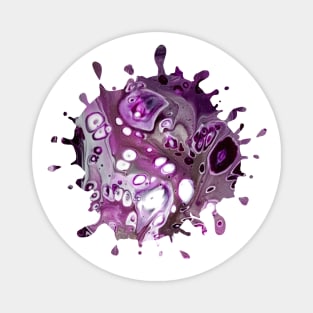 Purple Acrylic Pour Painting Magnet